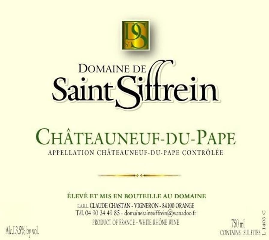 Domaine de Saint Siffrein Chateauneuf-du-Pape Blanc 2008 Front Label