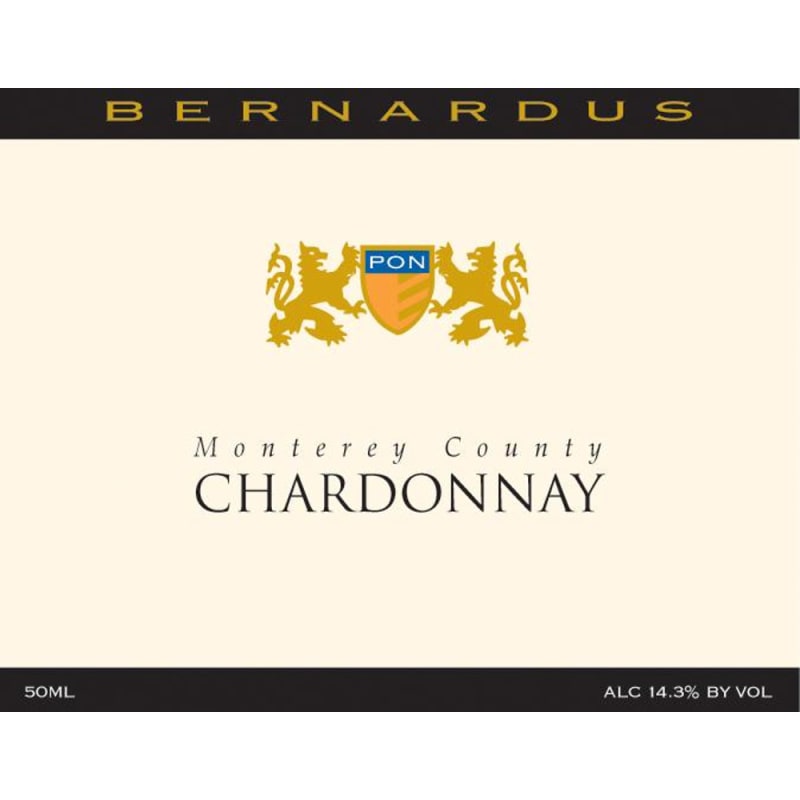 Bernardus Monterey County Chardonnay 2008 Front Label