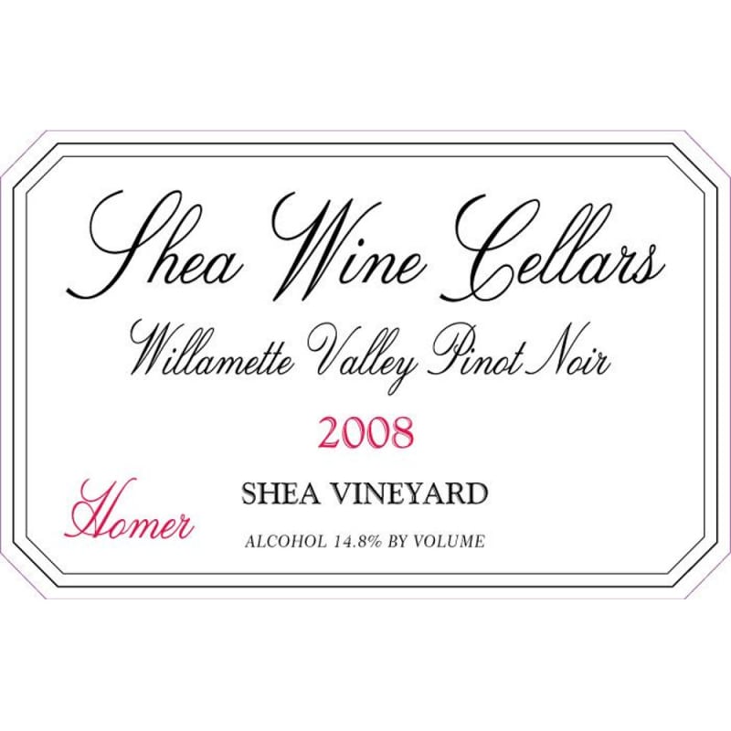 Shea Homer Pinot Noir 2008 Front Label