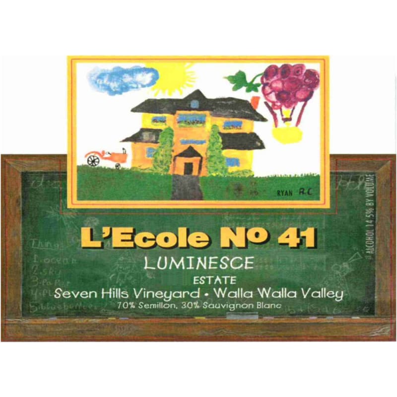 L'Ecole 41 Luminesce Seven Hills Vineyard 2008 Front Label