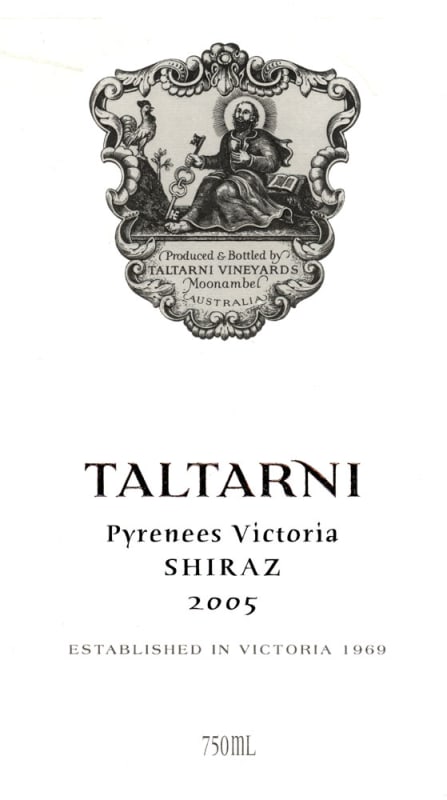 Taltarni Pyrenees Shiraz 2005 Front Label