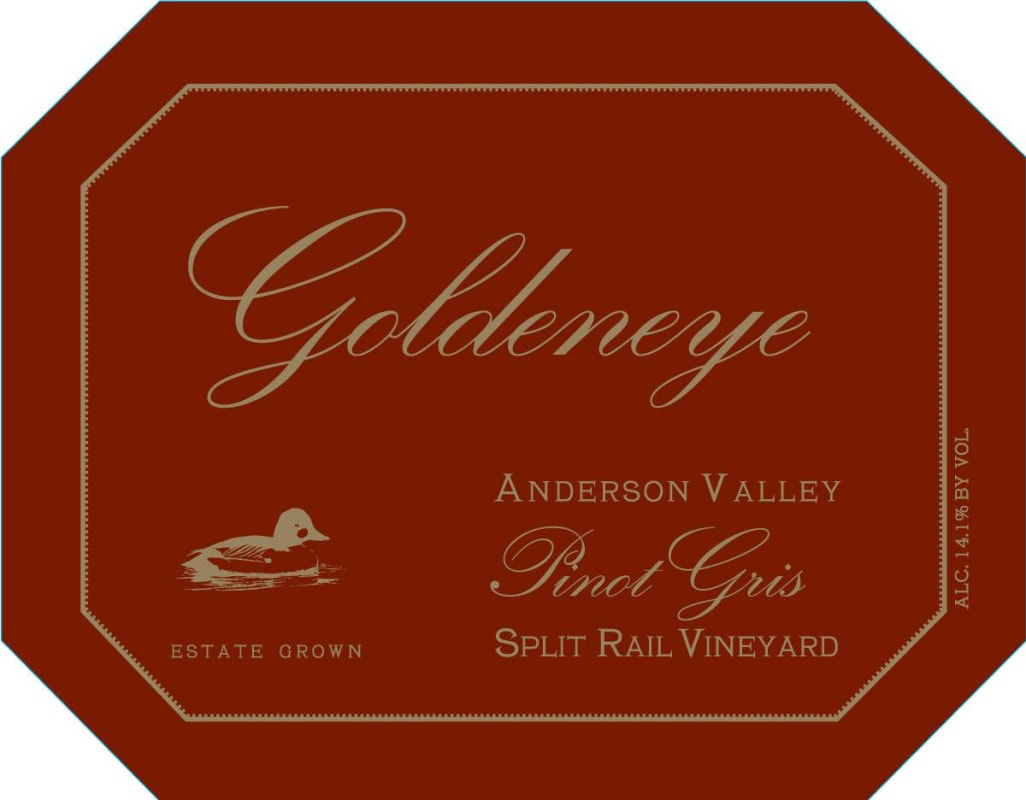 Goldeneye Split Rail Vineyard Pinot Gris 2014 Front Label