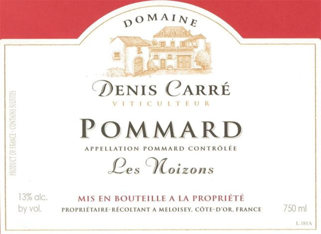 Denis Carre Pommard Les Noizons 2008 Front Label