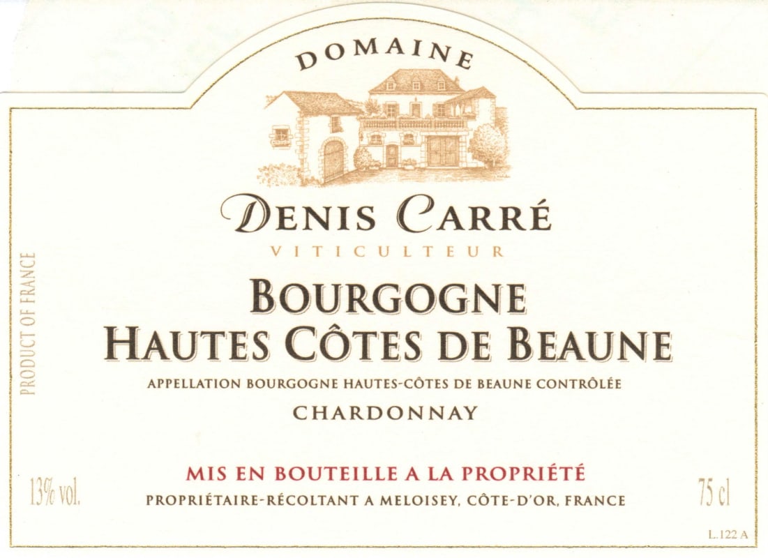 Denis Carre Hautes Cotes De Beaune Blanc 2010 Front Label