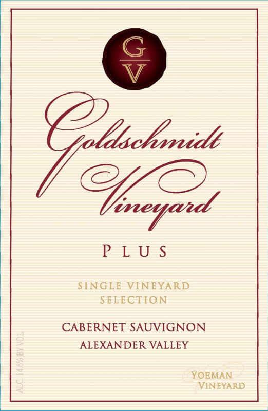 Goldschmidt Vineyard PLUS Single Vineyard Selection Cabernet Sauvignon 2009 Front Label