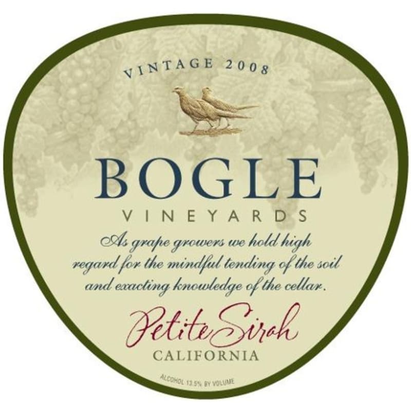 Bogle Petite Sirah 2008 Front Label
