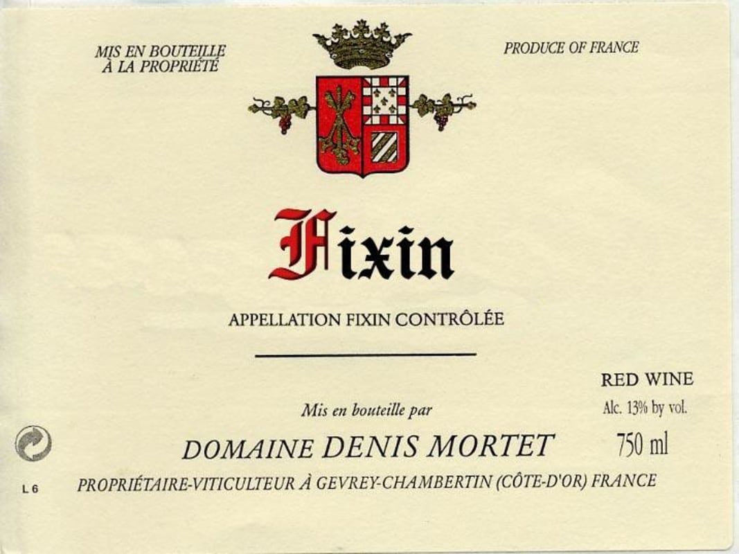Denis Mortet Fixin 2004 Front Label