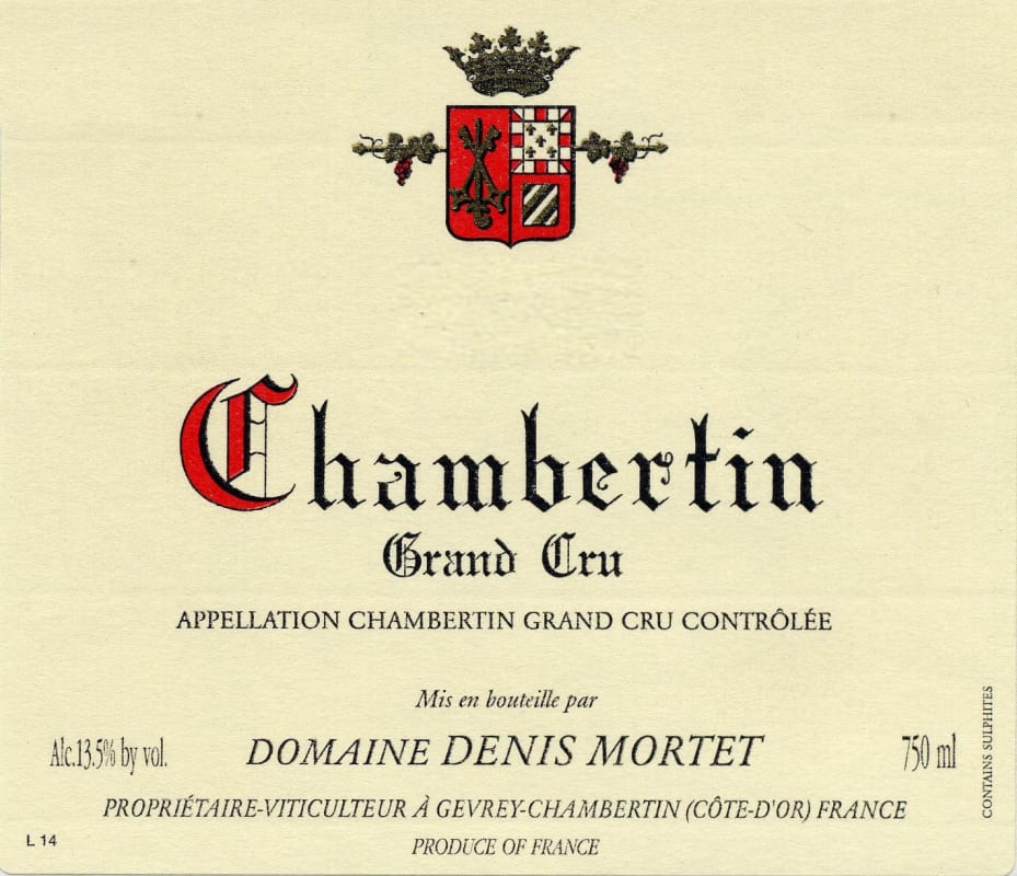 Denis Mortet Chambertin Grand Cru 2013 Front Label