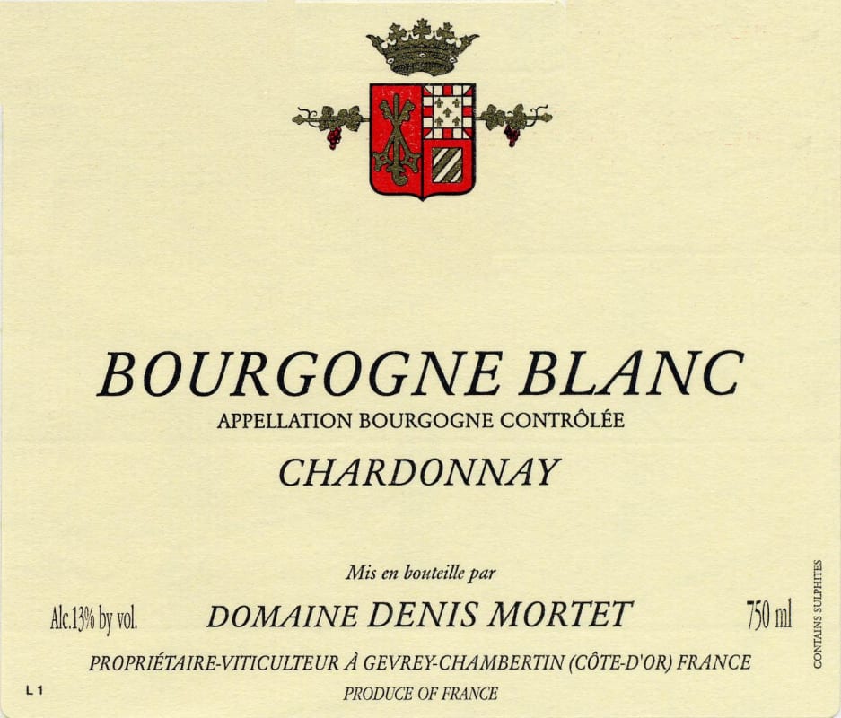 Denis Mortet Burgundy Bourgogne Blanc 2007 Front Label
