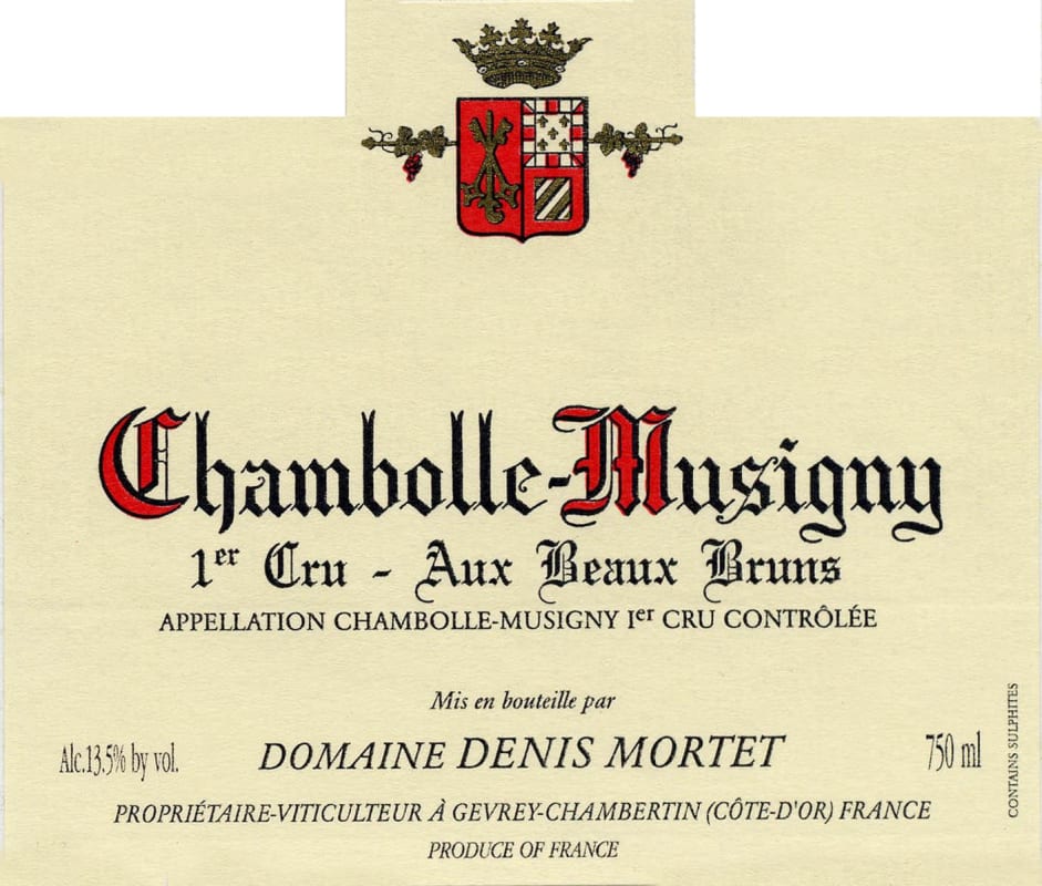 Denis Mortet Chambolle-Musigny Aux Beaux Bruns Premier Cru 2012 Front Label