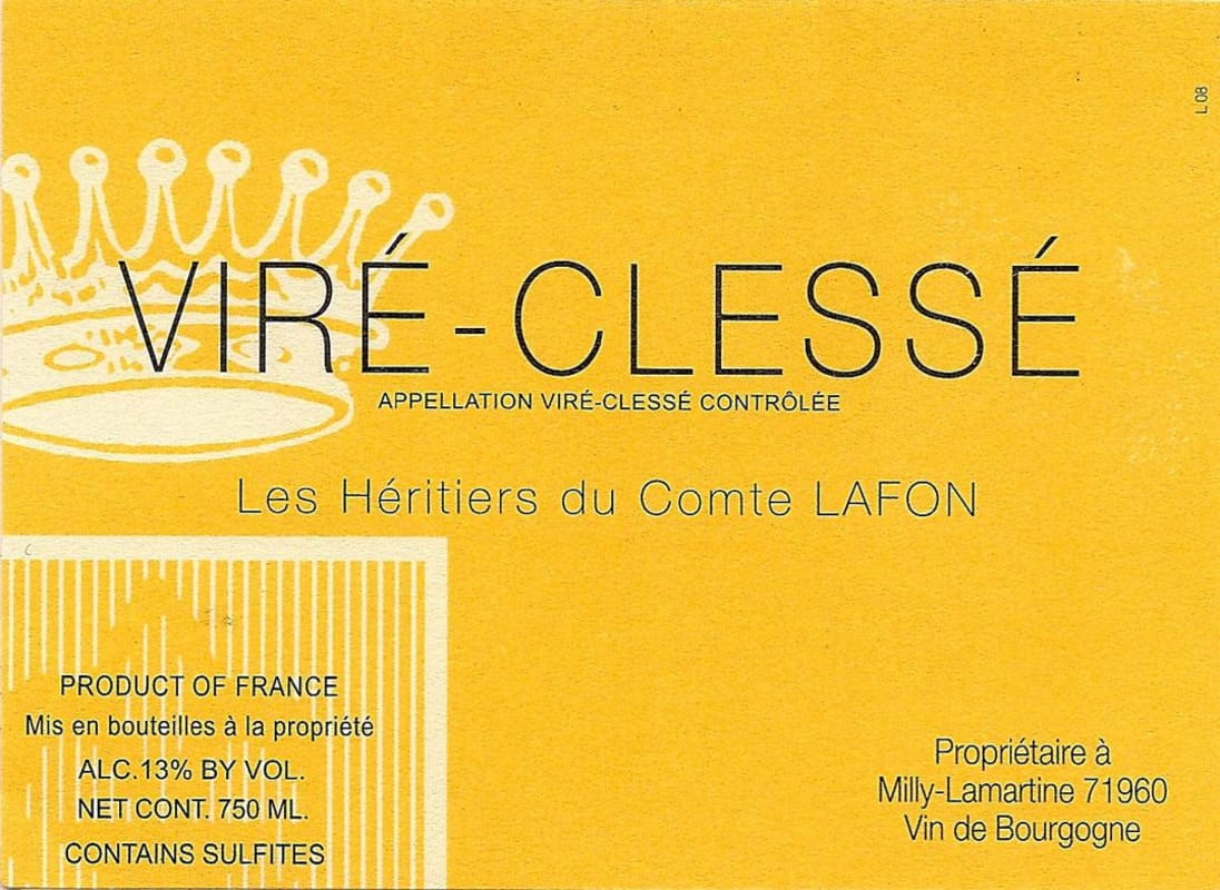 Domaine des Comtes Lafon Maconnais Vire-Clesse 2011 Front Label
