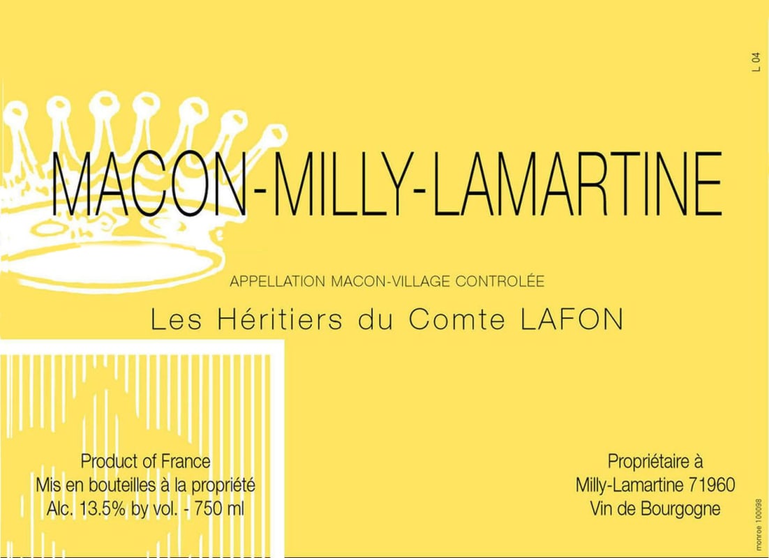Domaine des Comtes Lafon Macon-Milly-Lamartine 2015 Front Label