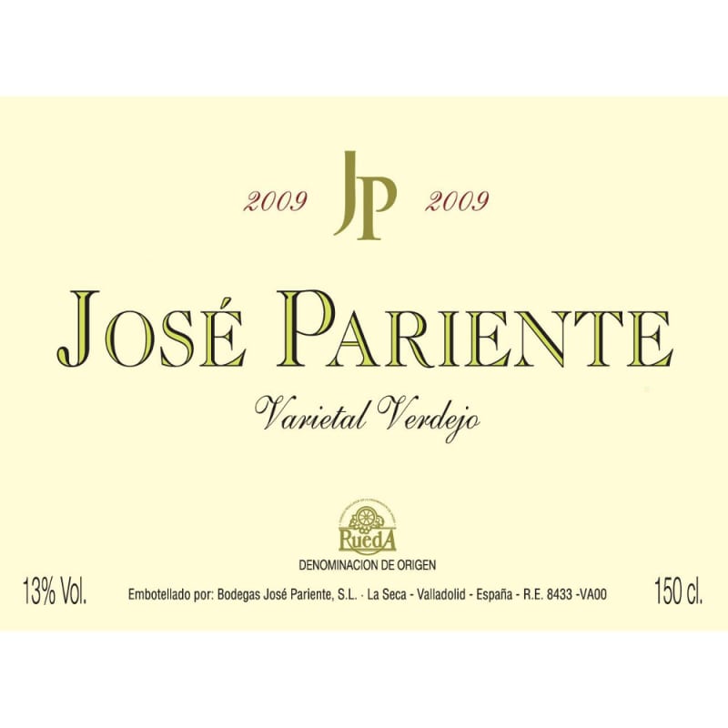 Jose Pariente Verdejo 2009 Front Label