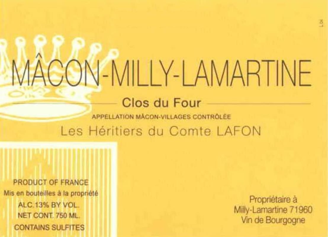 Domaine des Comtes Lafon Macon-Milly-Lamartine Clos du Four 2012 Front Label