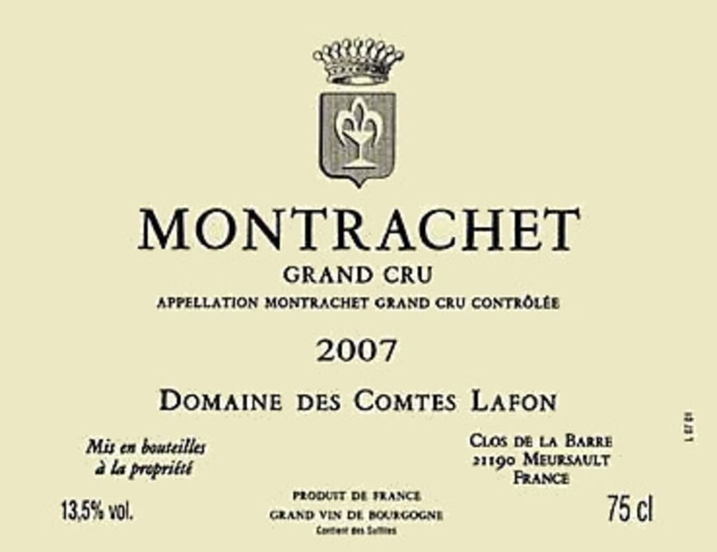 Domaine des Comtes Lafon Montrachet Grand Cru 2007 Front Label