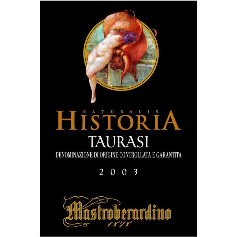 Mastroberardino Naturalis Historia Taurasi 2003 Front Label