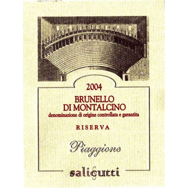 Salicutti Brunello di Montalcino Riserva 2004 Front Label