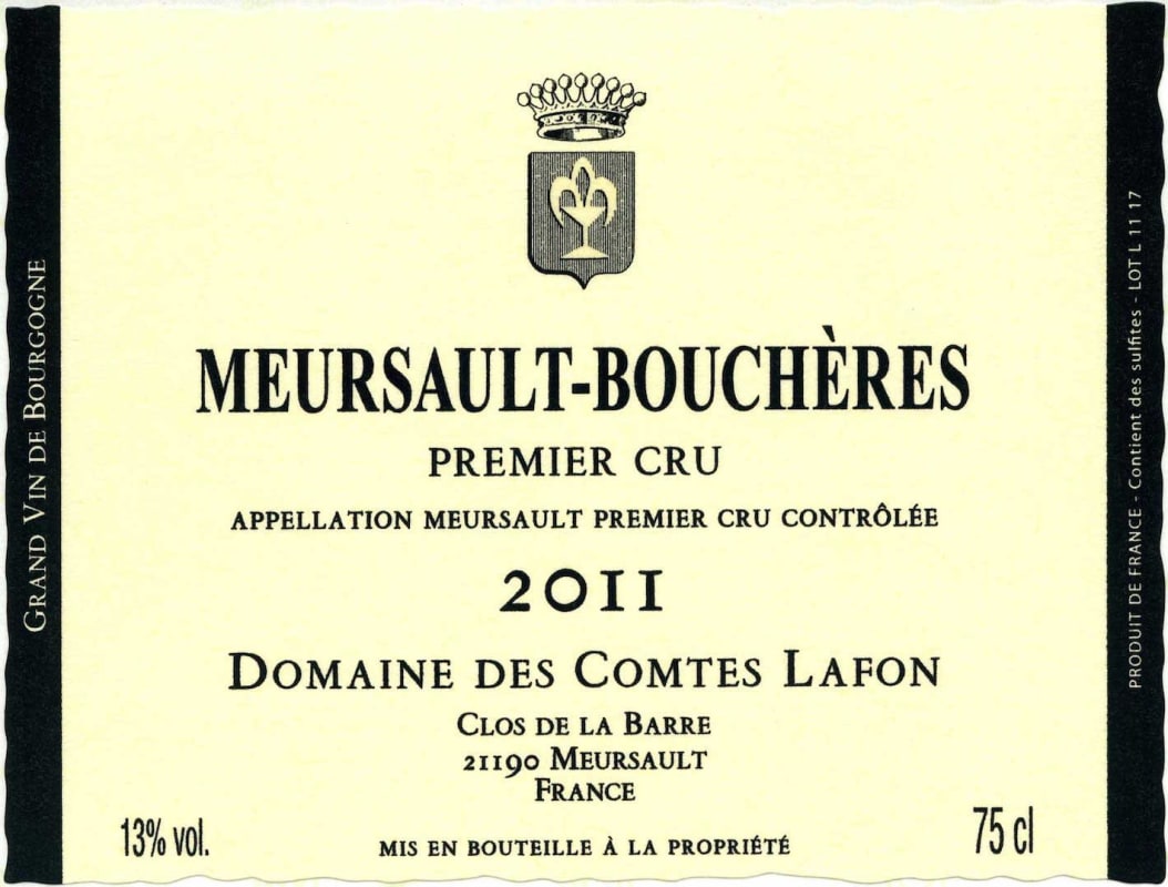 Domaine des Comtes Lafon Les Boucheres 2011 Front Label