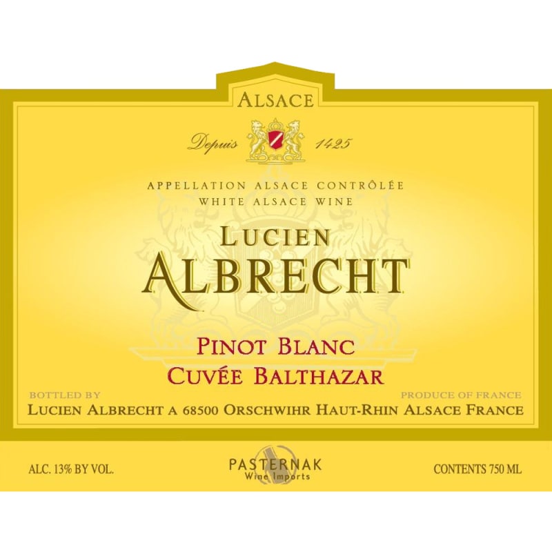 Lucien Albrecht Cuvee Balthazar Reserve Pinot Blanc 2008 Front Label