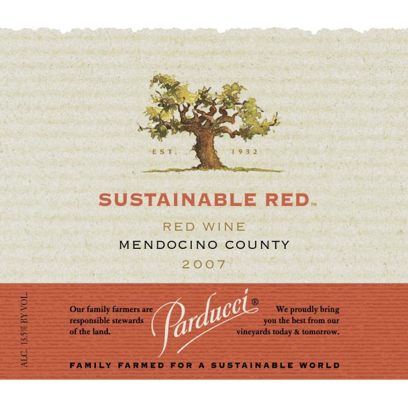 Parducci Sustainable Red Blend 2007 Front Label