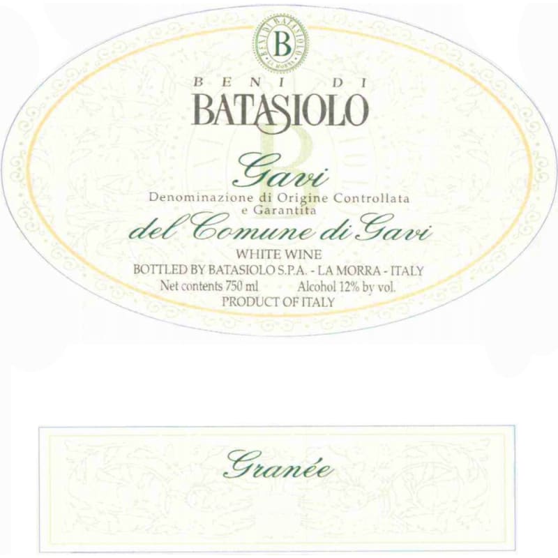 Beni di Batasiolo Gavi di Gavi Granee 2007 Front Label