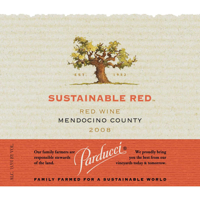 Parducci Sustainable Red Blend 2008 Front Label