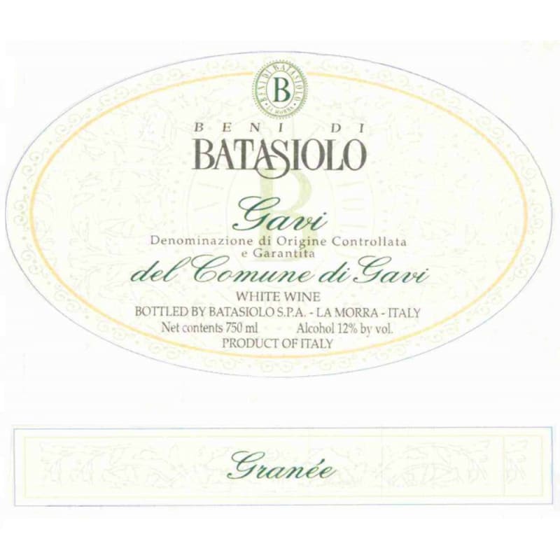 Beni di Batasiolo Gavi di Gavi Granee 2009 Front Label
