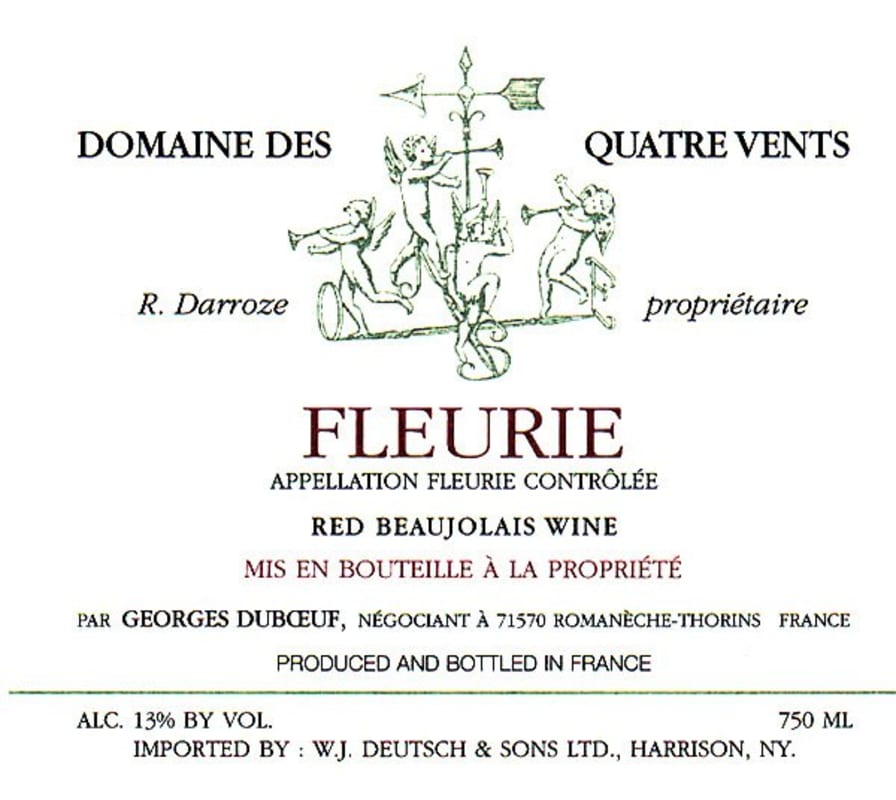 Duboeuf Fleurie Domaine des Quatre Vents 2009 Front Label