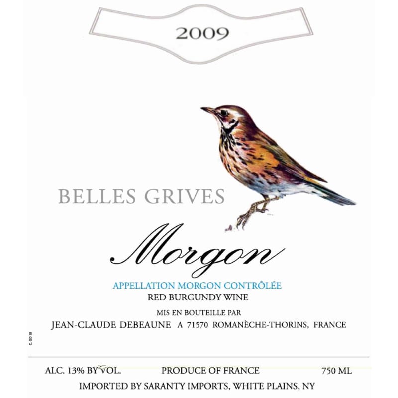 Duboeuf Morgon Belles Grives 2009 Front Label