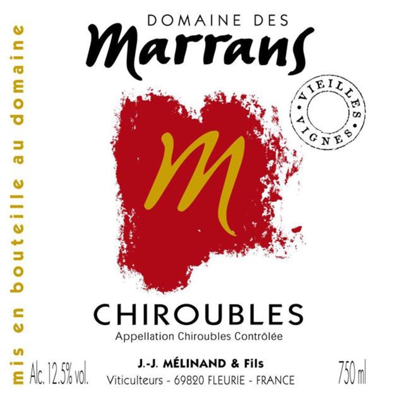 Domaine des Marrans Chiroubles 2013 Front Label