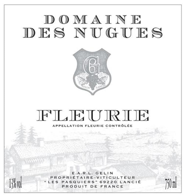Dom. des Nugues Fleurie 2012 Front Label