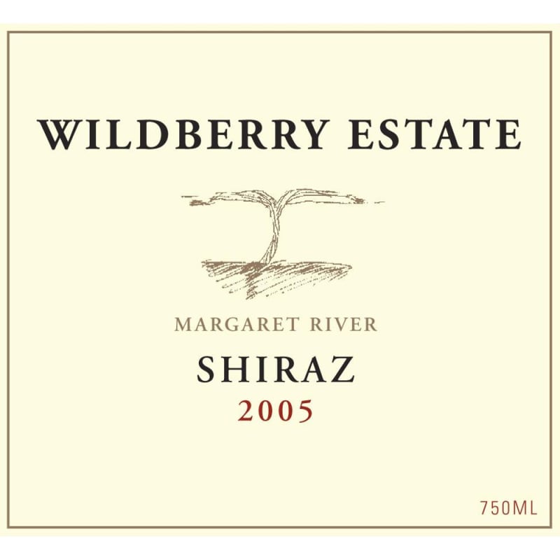Wildberry Estate Shiraz 2005 Front Label