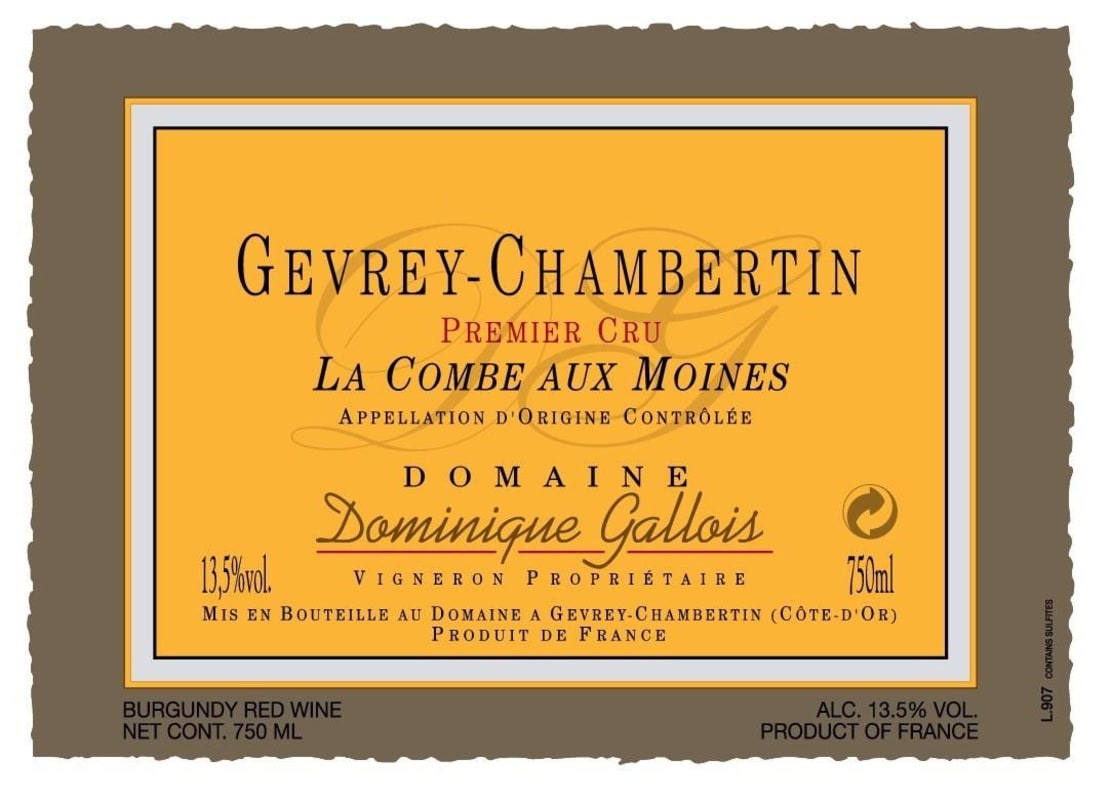 Dominique Gallois Gevrey-Chambertin La Combe Aux Moines Premier Cru 2011 Front Label