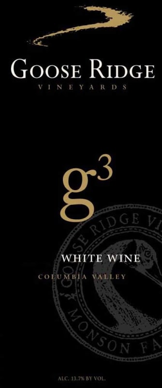 Goose Ridge G3 White 2011 Front Label