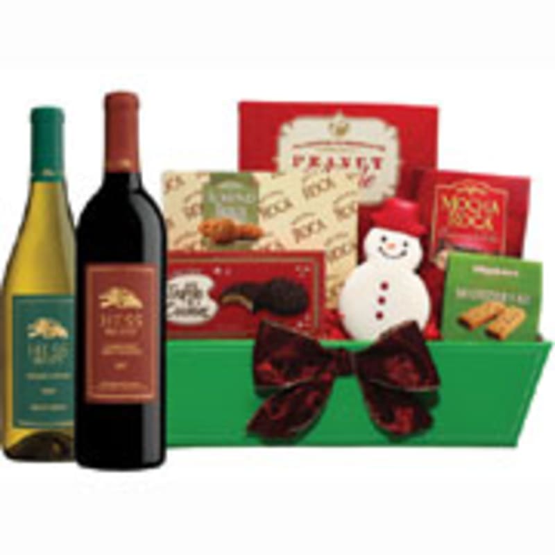 Winter Treats Wine Gift Basket Gift Product Image