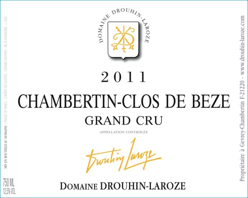 Domaine Drouhin-Laroze Chambertin-Clos de Beze Grand Cru 2011 Front Label