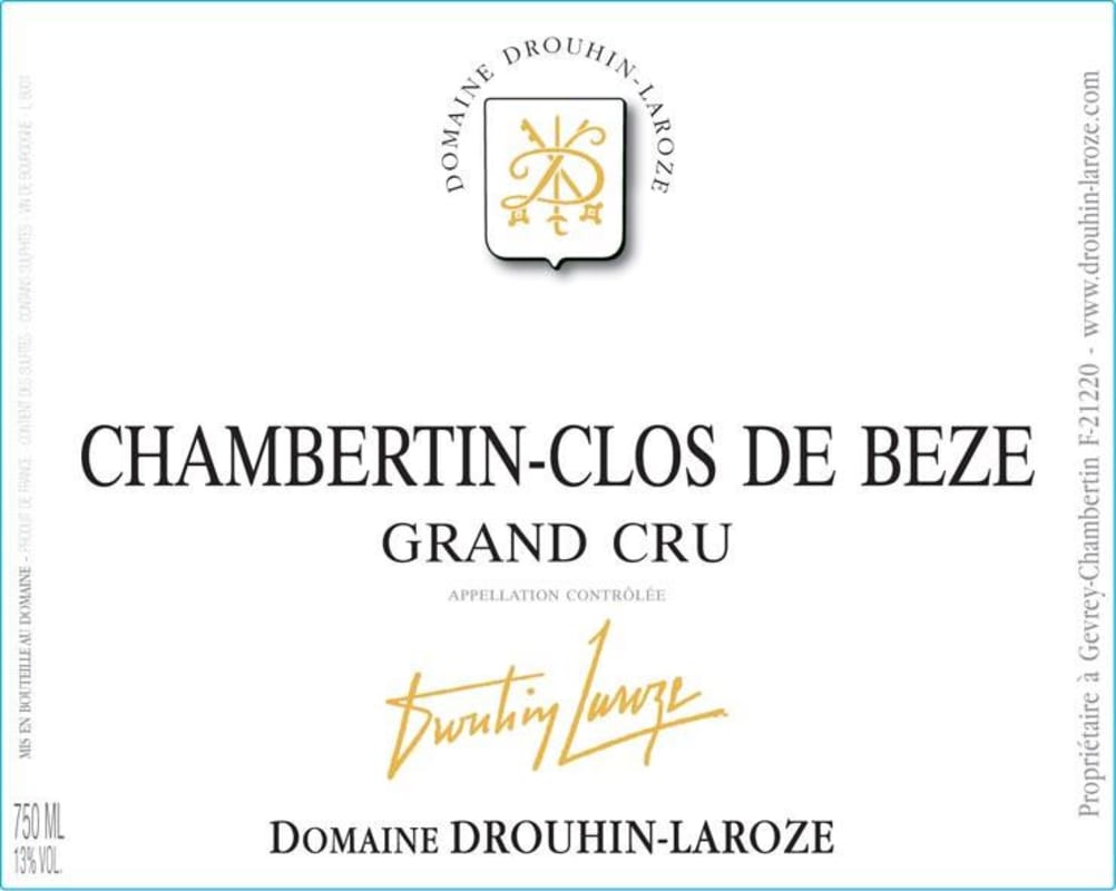 Domaine Drouhin-Laroze Chambertin-Clos de Beze Grand Cru 2009 Front Label