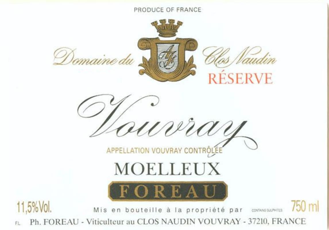 Philippe Foreau Vouvray Reserve Brut 2010 Front Label