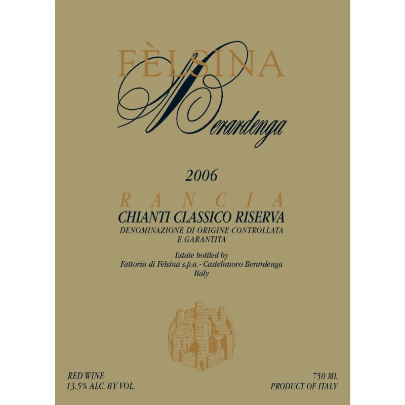 Felsina Chianti Classico Riserva Rancia (375ML half-bottle) 2006 Front Label