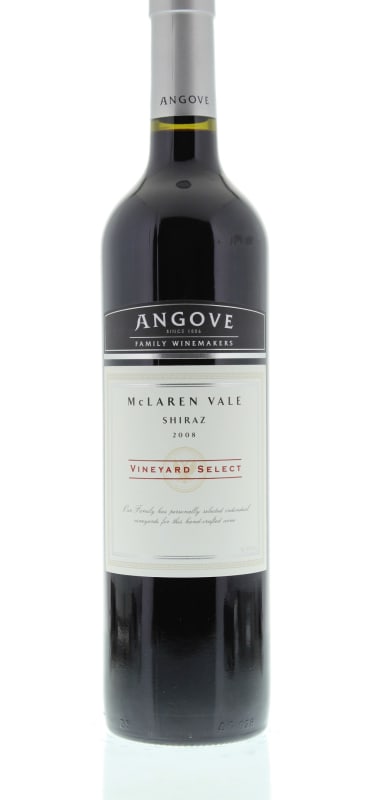 Angove Family Winemakers McLaren Vale Vineyard Select Shiraz 2008 Front Bottle Shot