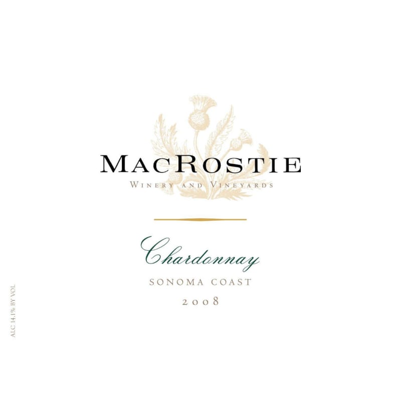 MacRostie Sonoma Coast Chardonnay 2008 Front Label