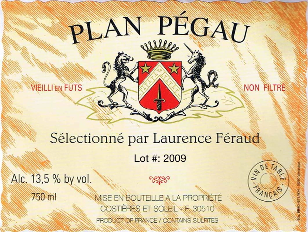 Plan Pegau Estate Red 2009 Front Label