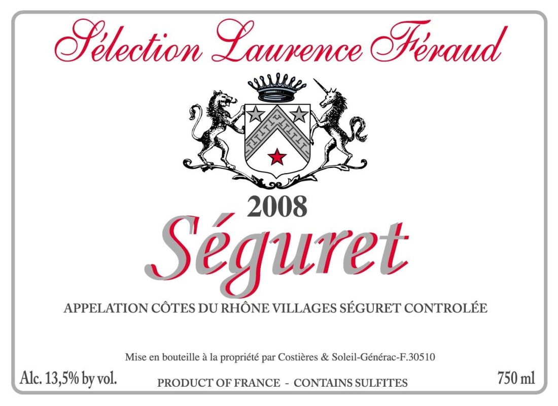 Domaine Pegau Seguret 2008 Front Label
