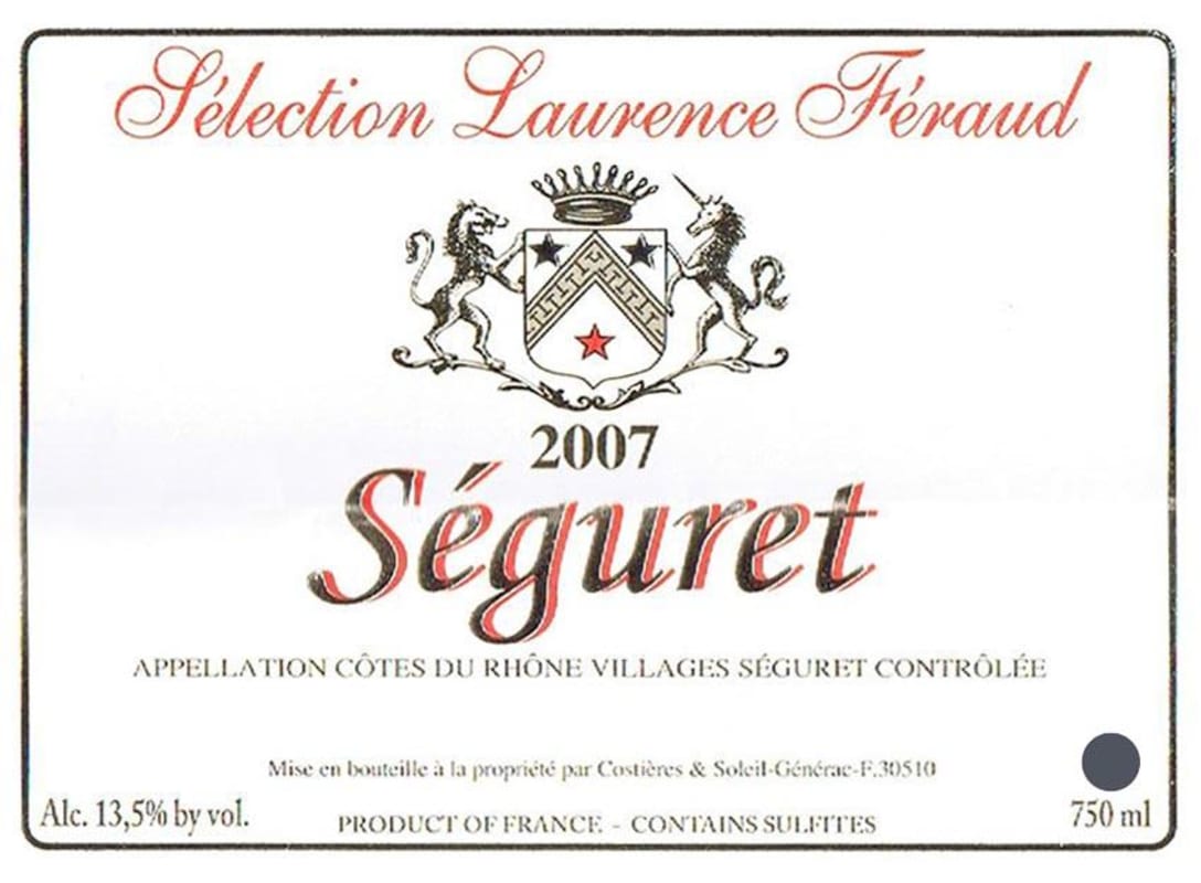 Domaine Pegau Seguret 2007 Front Label