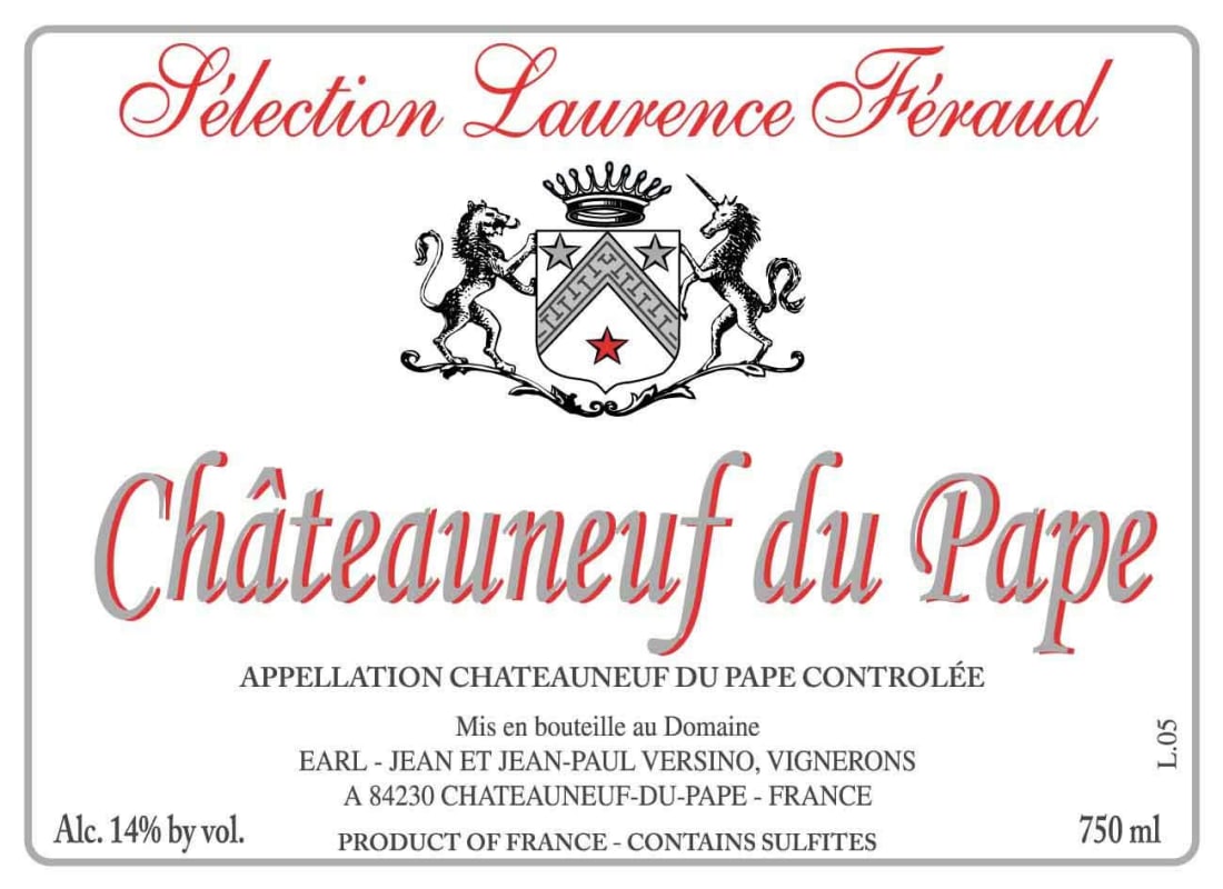 Selection Laurence Feraud Chateauneuf-du-Pape 2012 Front Label