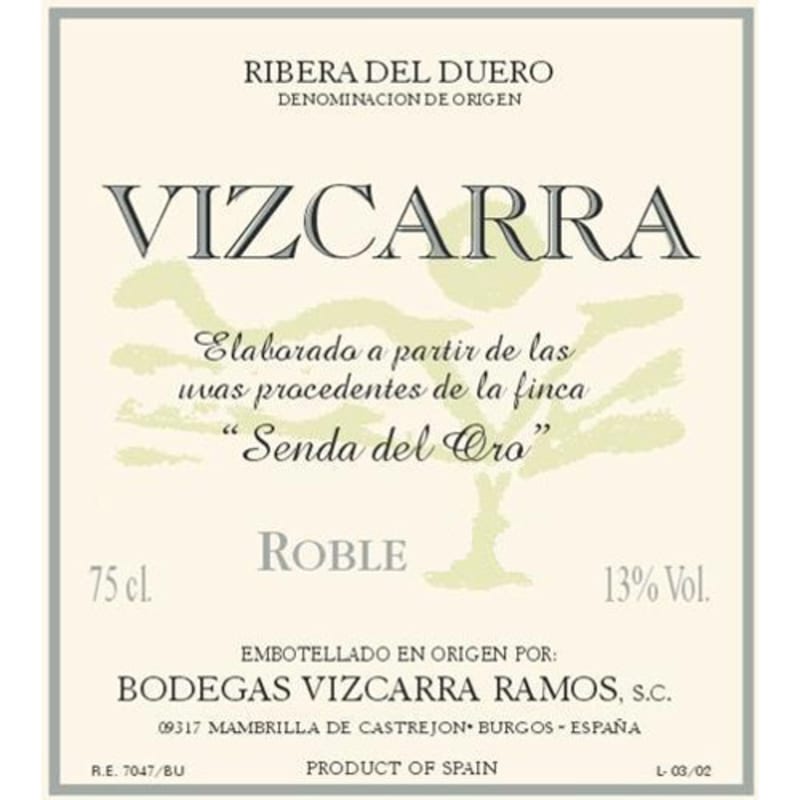 Vizcarra Ramos Roble 2009 Front Label