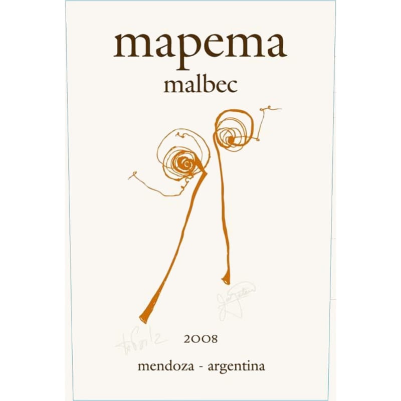 Mapema Malbec 2008 Front Label