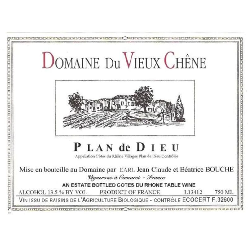 Domaine du Vieux Chene Plan de Dieu 2011 Front Label