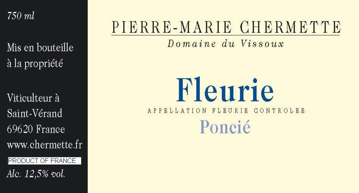 Vissoux Chermette Fleurie Poncie 2014 Front Label