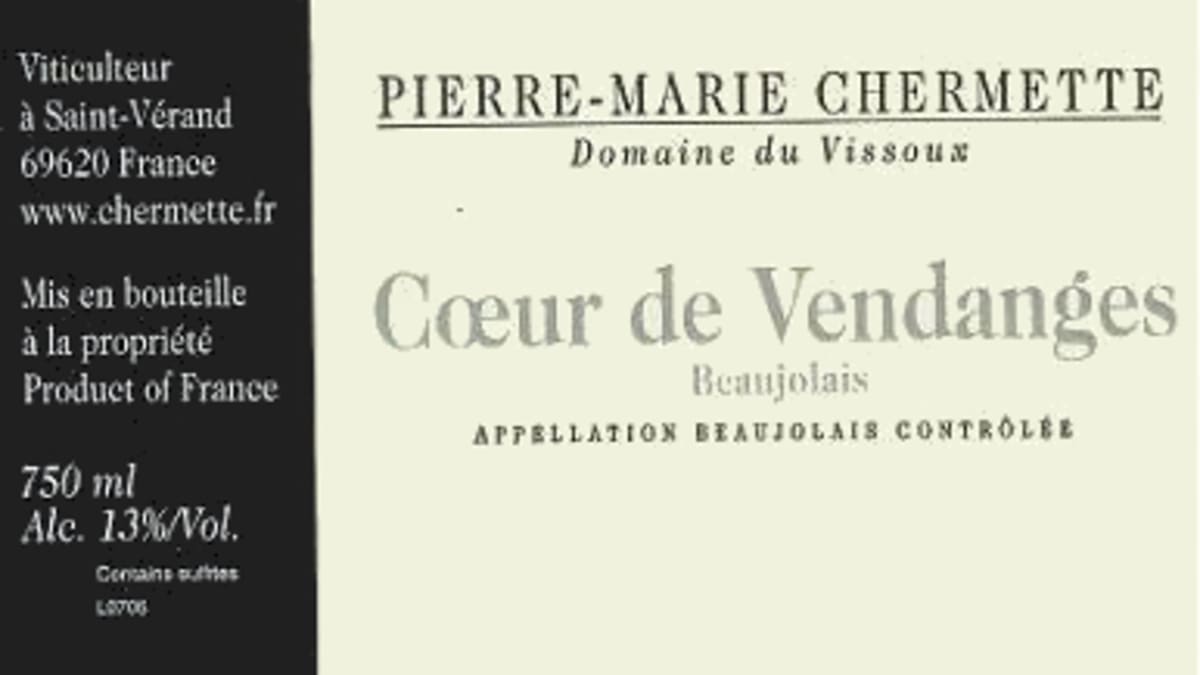 Vissoux Chermette Beaujolais Coeur de Vendanges 2013 Front Label